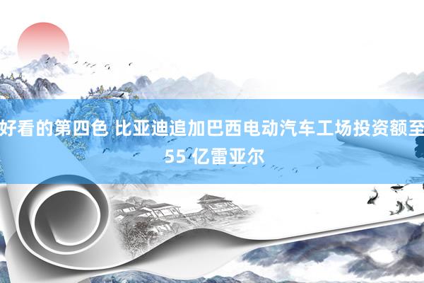 好看的第四色 比亚迪追加巴西电动汽车工场投资额至 55 亿雷亚尔